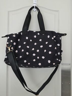 Alice + Olivia Black Daisy Print Tote Bag